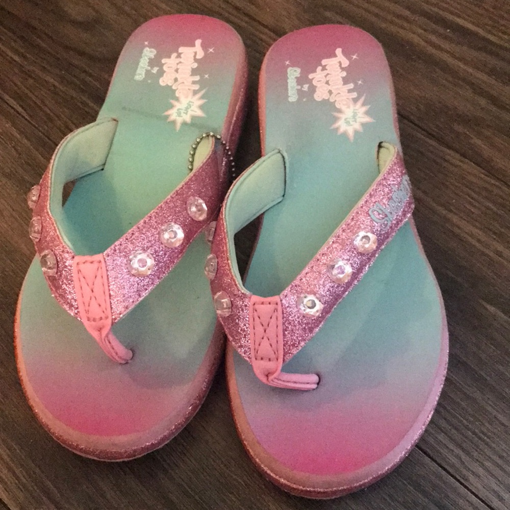 Twinkle Toes pink glitter sandals
